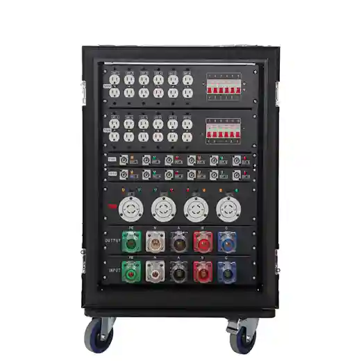 12-Channel 110V + 4-Channel 220V L14-30 Power Distribution Unit – 63A Input with 12x 110V Output and American Plug